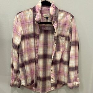 Universal Thread Plaid Shirt in Pink and Brown